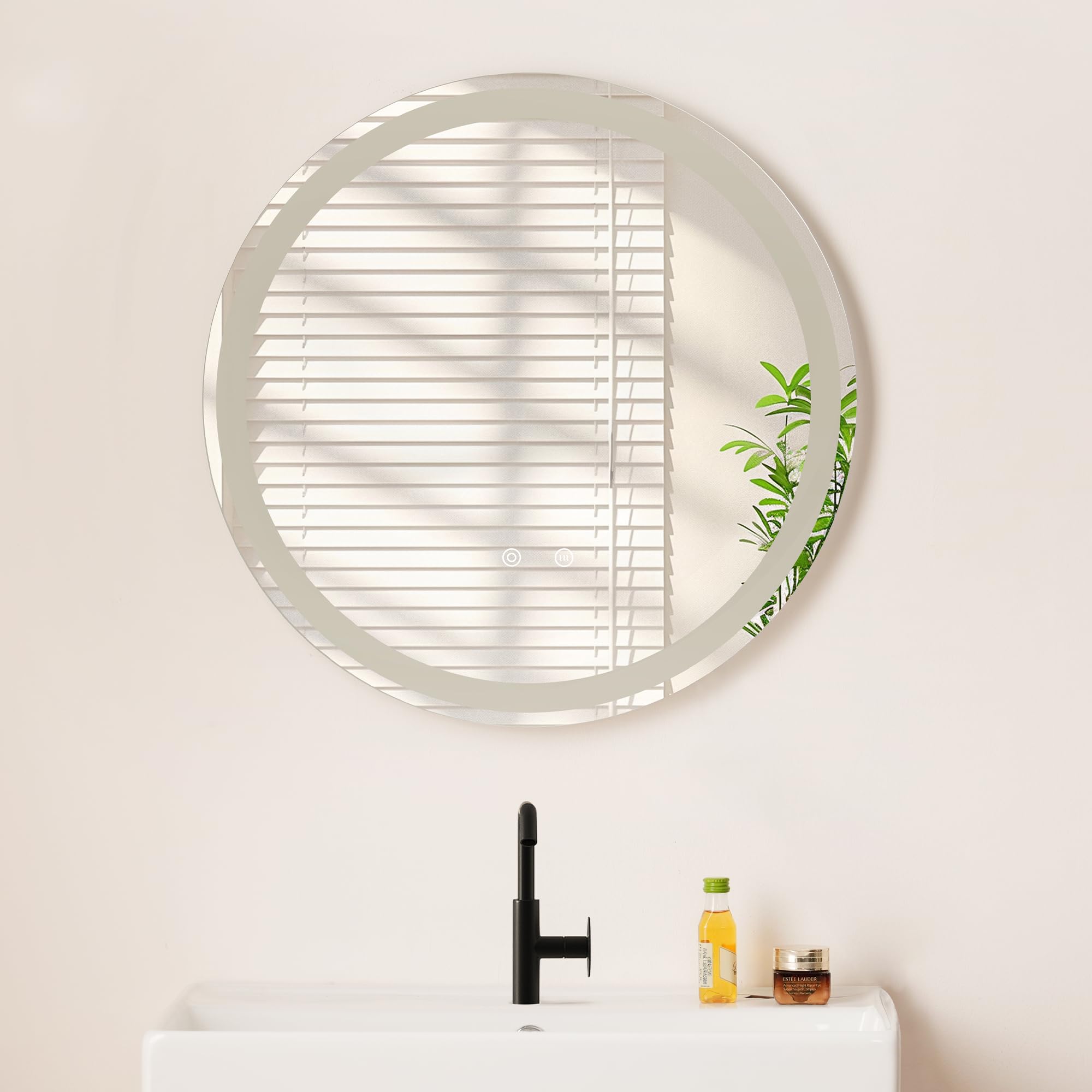 新品未用在庫一掃 LED浴室ミラー 丸型 ウォールミラー 洗面ミラー 化粧鏡 Amazon.co.jp: 洗面所 LED ミラー 浴室鏡 照明付き 丸型直径 50